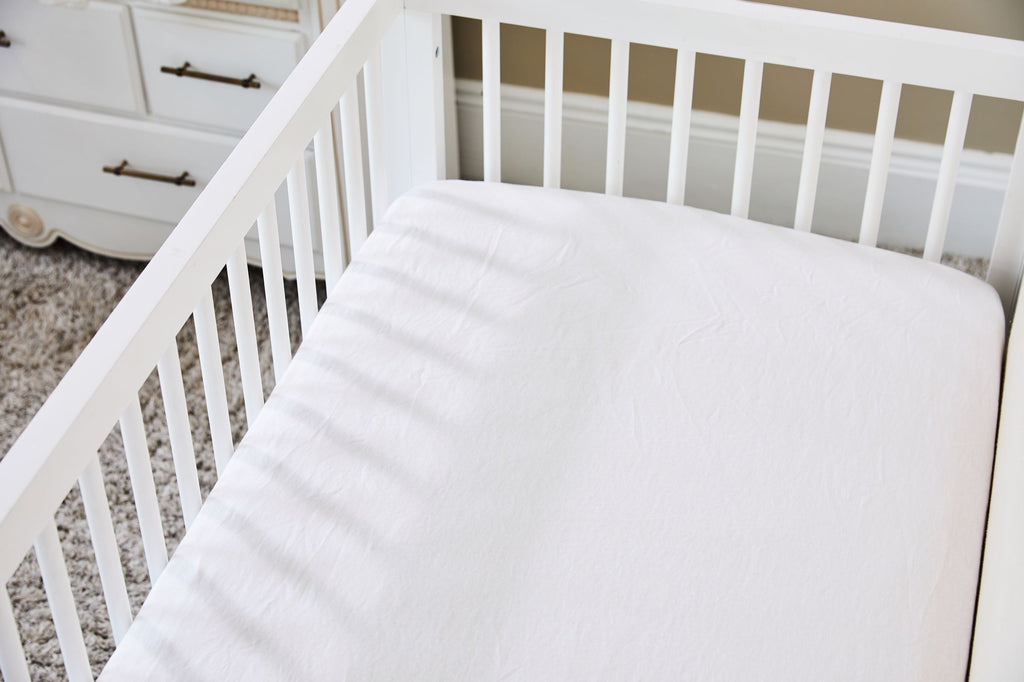 Pure Linen Crib Sheet in Fresh White