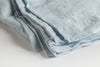 Pure Linen Flat Sheet Detail - Blue