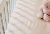 Pure Linen Crib Sheet in Peaceful Pink