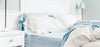 Soft Washed Linen Pillowcases - Blue and White