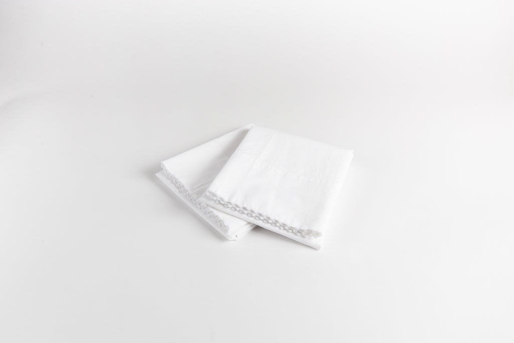 Cotton Percale Pillowcases - Dove White