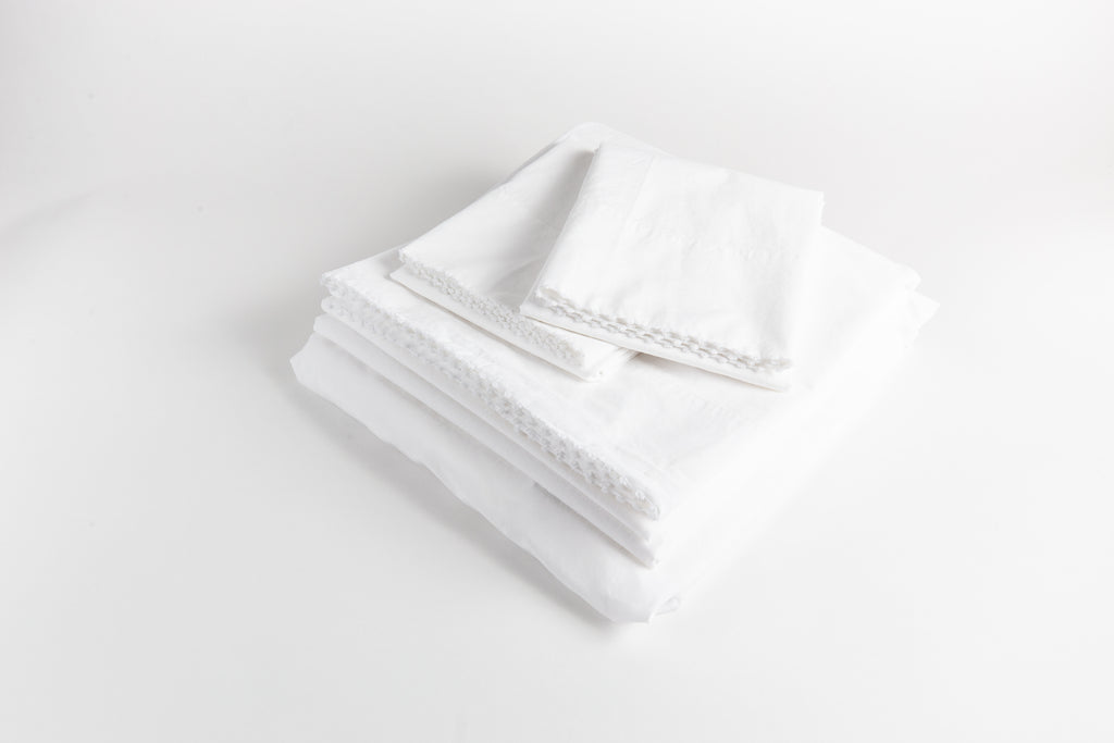 Cotton Percale Sheet Set - Dove White